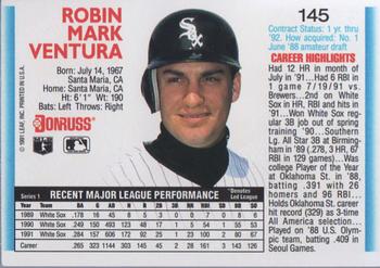 1992 Donruss #145 Robin Ventura Back