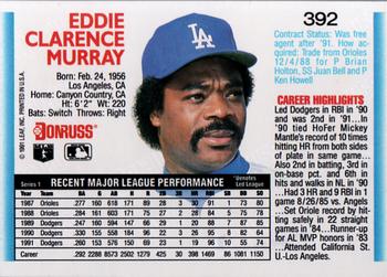 1992 Donruss #392 Eddie Murray Back