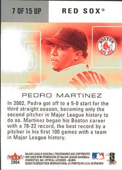 2004 Ultra - Ultra Performers #7 UP Pedro Martinez Back