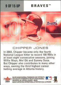 2004 Ultra - Ultra Performers #9 UP Chipper Jones Back