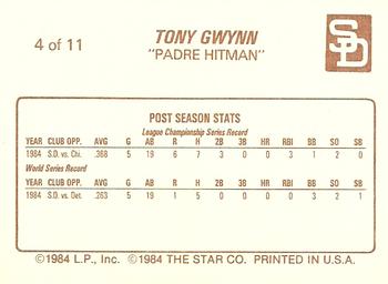 1988 Star Tony Gwynn - Glossy #4 Tony Gwynn Back