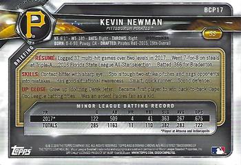 2018 Bowman - Chrome Prospects Mojo Refractor #BCP17 Kevin Newman Back