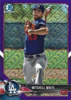 2018 Bowman - Chrome Prospects Mojo Refractor Purple #BCP103 Mitchell White Front