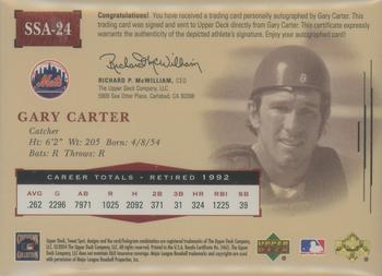 2004 Upper Deck Sweet Spot Classic - Signatures Red #SSA-24 Gary Carter Back