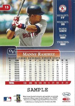 2002 Leaf Rookies & Stars - Samples #15 Manny Ramirez Back