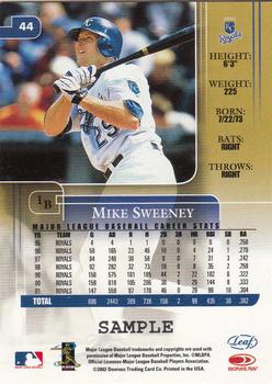 2002 Leaf Rookies & Stars - Samples #44 Mike Sweeney Back