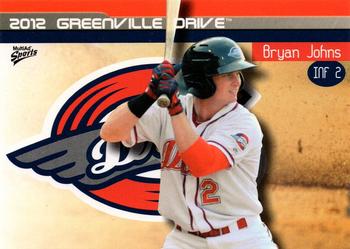 2012 MultiAd Greenville Drive #16 Bryan Johns Front