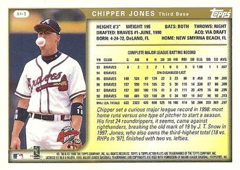 1999 Topps Action Flats Cards #S1-1 Chipper Jones Back