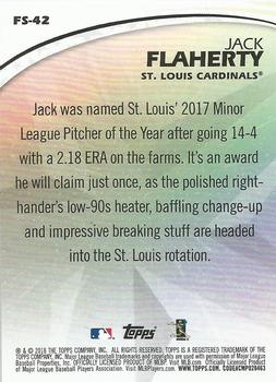 2018 Topps - Future Stars Blue #FS-42 Jack Flaherty Back