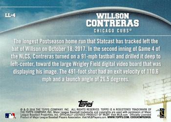2018 Topps - Longball Legends #LL-4 Willson Contreras Back