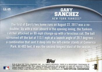 2018 Topps - Longball Legends #LL-15 Gary Sanchez Back