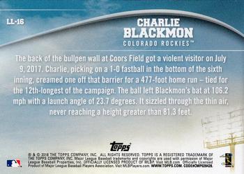 2018 Topps - Longball Legends #LL-16 Charlie Blackmon Back