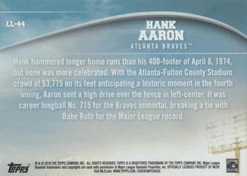 2018 Topps - Longball Legends #LL-44 Hank Aaron Back