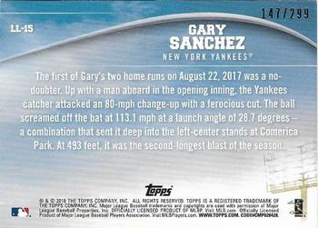 2018 Topps - Longball Legends Black #LL-15 Gary Sanchez Back