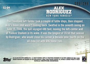 2018 Topps - Longball Legends Black #LL-24 Alex Rodriguez Back