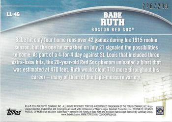 2018 Topps - Longball Legends Black #LL-46 Babe Ruth Back