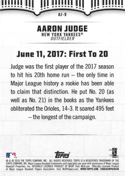 2018 Topps - Aaron Judge Highlights Black #AJ-9 Aaron Judge Back