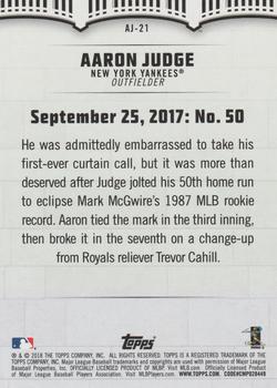 2018 Topps - Aaron Judge Highlights Black #AJ-21 Aaron Judge Back