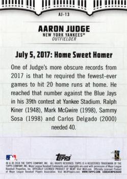 2018 Topps - Aaron Judge Highlights Blue #AJ-13 Aaron Judge Back