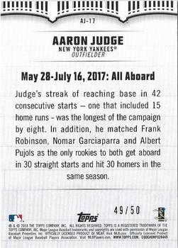 2018 Topps - Aaron Judge Highlights Gold #AJ-17 Aaron Judge Back
