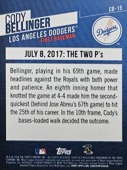 2018 Topps - Cody Bellinger Highlights Blue #CB-15 Cody Bellinger Back