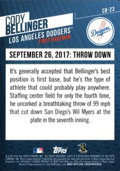 2018 Topps - Cody Bellinger Highlights Blue #CB-23 Cody Bellinger Back