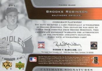 2004 Upper Deck Ultimate Collection - Signatures #BR1 Brooks Robinson Back