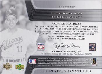 2004 Upper Deck Ultimate Collection - Signatures #LA1 Luis Aparicio Back