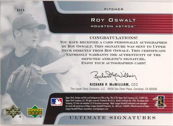 2004 Upper Deck Ultimate Collection - Signatures #RO Roy Oswalt Back