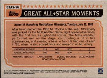 2018 Topps - 1983 Topps Baseball 35th Anniversary All-Stars #83AS-56 Darryl Strawberry Back