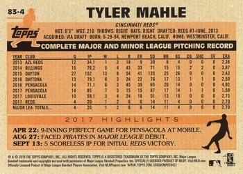 2018 Topps - 1983 Topps Baseball 35th Anniversary Rookies #83-4 Tyler Mahle Back