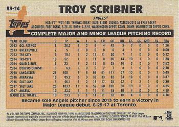 2018 Topps - 1983 Topps Baseball 35th Anniversary Rookies #83-14 Troy Scribner Back
