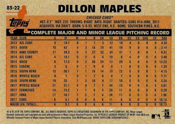 2018 Topps - 1983 Topps Baseball 35th Anniversary Rookies #83-22 Dillon Maples Back