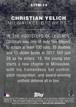 2018 Topps - Legends in the Making (Series 2) #LITM-14 Christian Yelich Back