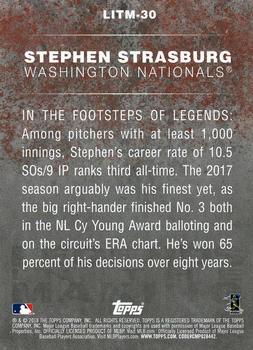 2018 Topps - Legends in the Making (Series 2) #LITM-30 Stephen Strasburg Back