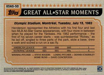 2018 Topps - 1983 Topps Baseball 35th Anniversary All-Stars Blue #83AS-50 Rickey Henderson Back