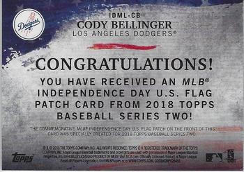 2018 Topps - MLB Independence Day U.S. Flag Manufactured Patch Relics #IDML-CB Cody Bellinger Back