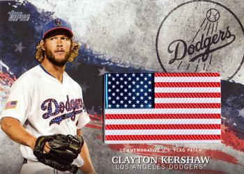 2018 Topps - MLB Independence Day U.S. Flag Manufactured Patch Relics #IDML-CK Clayton Kershaw Front