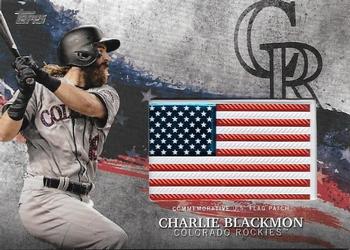 2018 Topps - MLB Independence Day U.S. Flag Manufactured Patch Relics #IDML-CL Charlie Blackmon Front