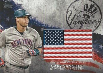 2018 Topps - MLB Independence Day U.S. Flag Manufactured Patch Relics #IDML-GA Gary Sanchez Front