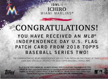 2018 Topps - MLB Independence Day U.S. Flag Manufactured Patch Relics #IDML-I Ichiro Back