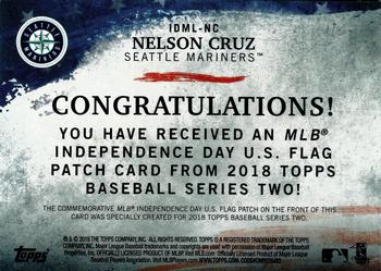 2018 Topps - MLB Independence Day U.S. Flag Manufactured Patch Relics #IDML-NC Nelson Cruz Back