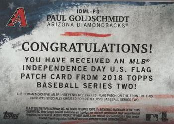 2018 Topps - MLB Independence Day U.S. Flag Manufactured Patch Relics #IDML-PG Paul Goldschmidt Back