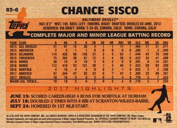2018 Topps - 1983 Topps Baseball 35th Anniversary Rookies Blue #83-6 Chance Sisco Back