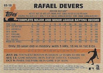2018 Topps - 1983 Topps Baseball 35th Anniversary Rookies Blue #83-19 Rafael Devers Back