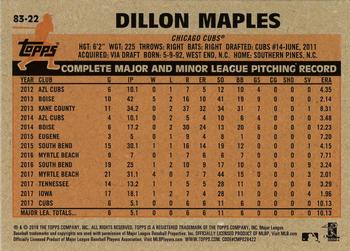 2018 Topps - 1983 Topps Baseball 35th Anniversary Rookies Blue #83-22 Dillon Maples Back