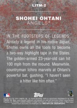 2018 Topps - Legends in the Making Blue (Series 2) #LITM-2 Shohei Ohtani Back