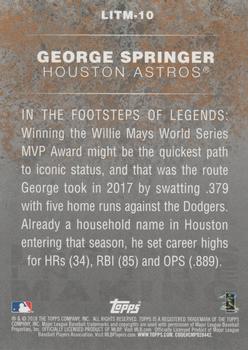 2018 Topps - Legends in the Making Blue (Series 2) #LITM-10 George Springer Back