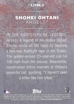 2018 Topps - Legends in the Making Black (Series 2) #LITM-2 Shohei Ohtani Back