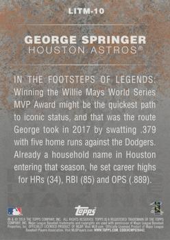 2018 Topps - Legends in the Making Black (Series 2) #LITM-10 George Springer Back